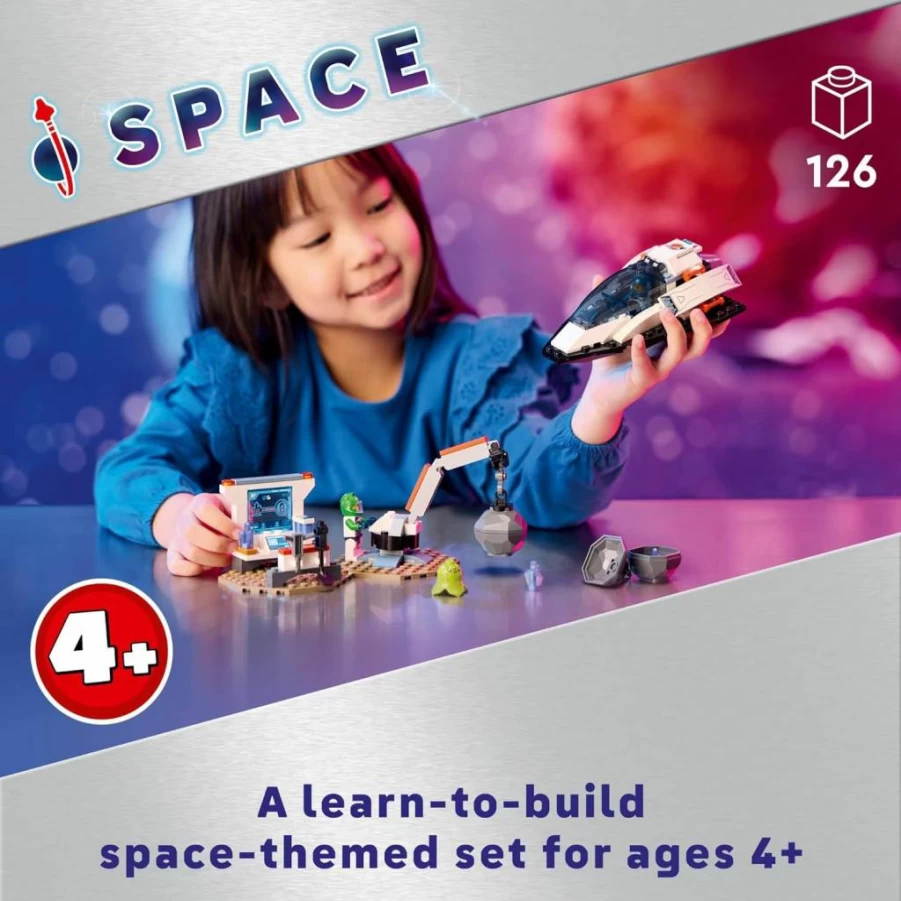 LEGO City 60429 Spaceship and Asteroid Discovery Building Set with 2 Minifigures, Alien & Crane Toy, STEM Gift for Kids Ages 4+ for Creative Pretend Play