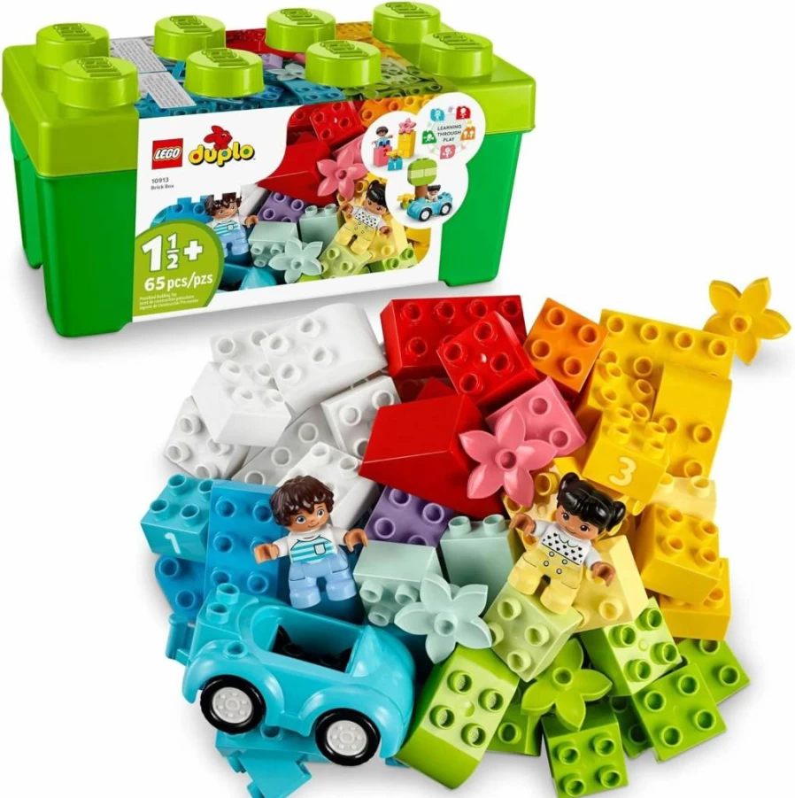 LEGO DUPLO Classic Brick Box 10913 - Toddler Building Set with Storage, Toy Car, Number Bricks, Educational Toys for Kids Ages 18+ Months, Gift for Boys & Girls