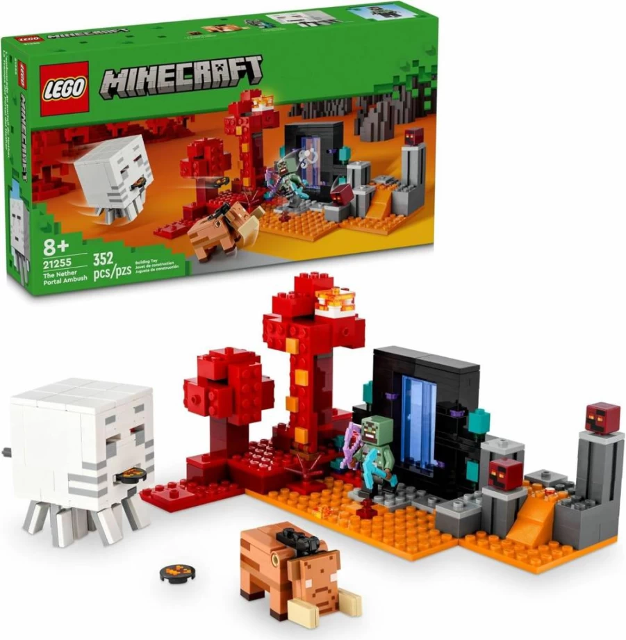 LEGO Minecraft The Nether Fortress Building Set 21255 with Action Figures, Battle Scenes for Kids, Boys, Girls Ages 8+ (2023 New Edition)