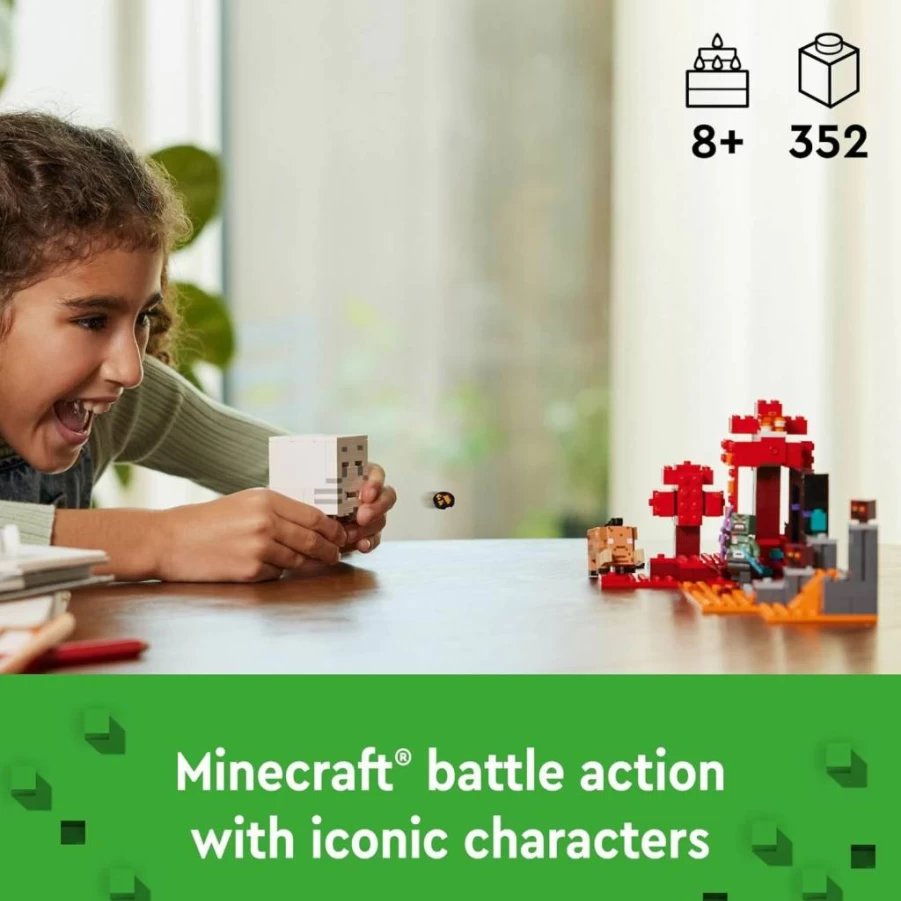 LEGO Minecraft The Nether Fortress Building Set 21255 with Action Figures, Battle Scenes for Kids, Boys, Girls Ages 8+ (2023 New Edition)