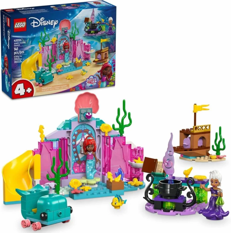 LEGO Disney Princess Ariel's Crystal Cavern Building Set with Mini Doll, Mermaid Toy for Kids Ages 4+, 43254
