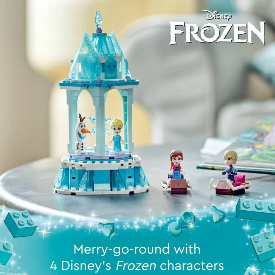 LEGO Disney Frozen Anna & Elsa Magical Carousel 43218 Building Set with Elsa, Anna & Olaf Mini Dolls, Ice Palace Toy for Kids Ages 6+, Creative Gift for Girls & Boys