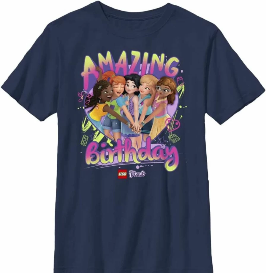 Fifth Sun Kids' Lego Friends Birthday Graphic Short Sleeve T-Shirt for Boys