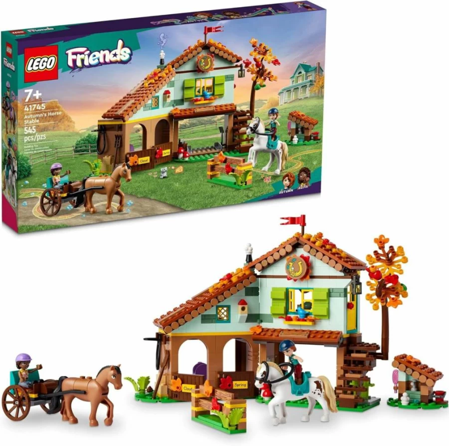 LEGO Friends 41745 Horse Stable Building Set with 2 Minifigures, Horses & Carriage - Creative Construction Toy for Kids Ages 7+ - Perfect Birthday Gift for Girls and Boys