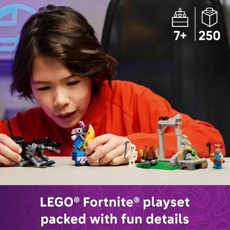 LEGO Fortnite Building Set 77075 - Peely & Sparkplug's Camp Toy for Kids Ages 7+, Creative Pretend Play with Fortnite Figures, Perfect Birthday Gift for Boys and Girls
