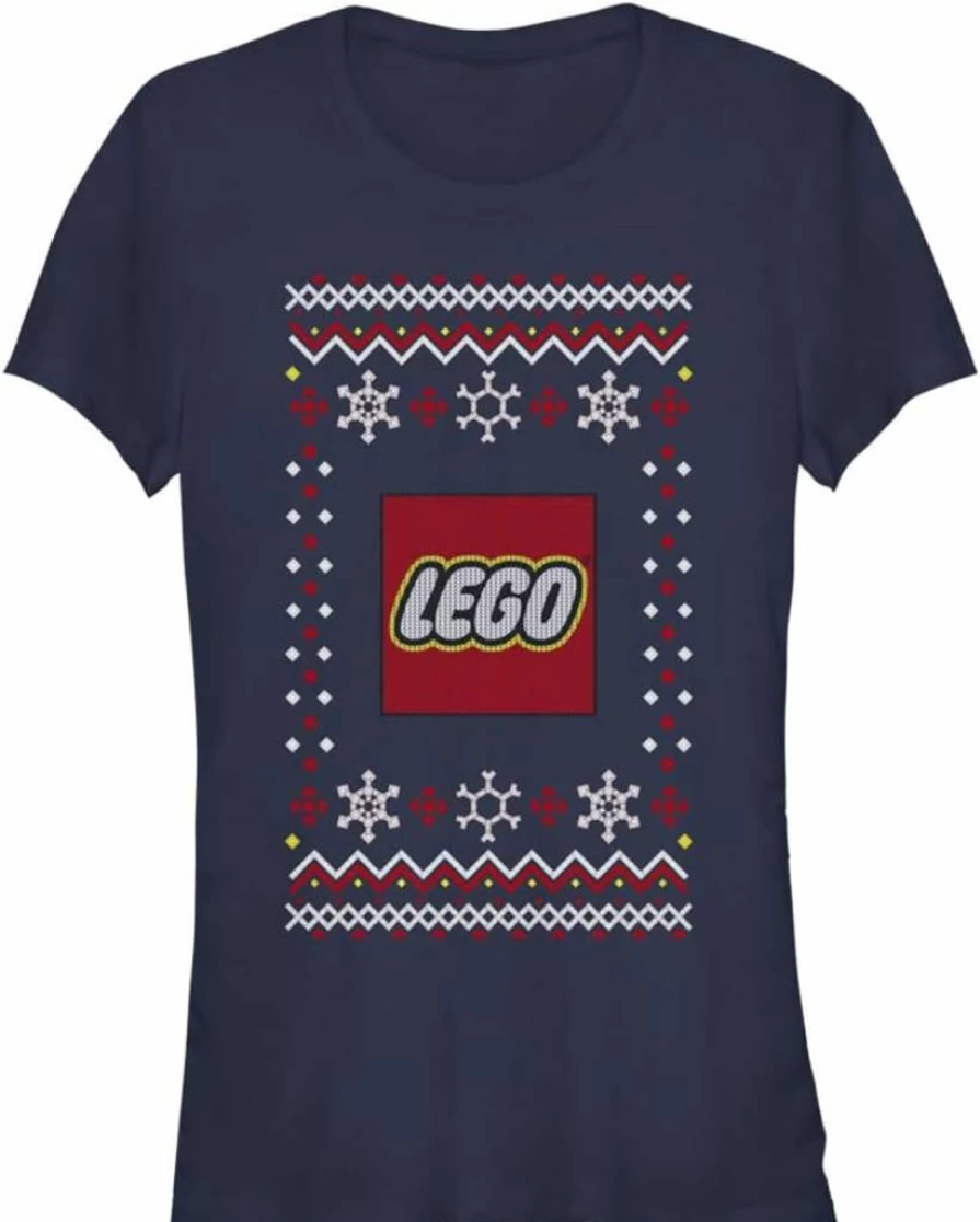 Fifth Sun Women's Lego Ugly Sweater Short Sleeve Tee Shirt - Junior's Iconic Graphic T-Shirt