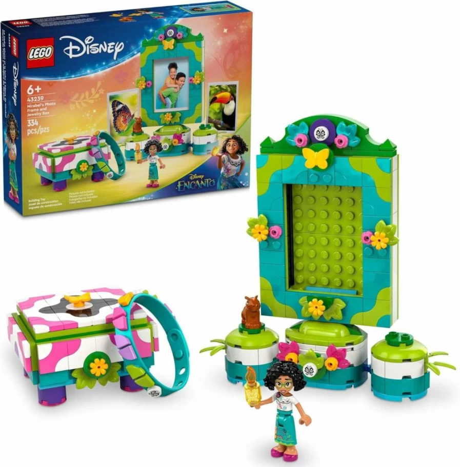 LEGO Disney Encanto Mirabel’s Buildable Jewelry Box and Photo Frame with Mini-Doll and Bracelet, Creative Gift for Kids Ages 6+ (43239)