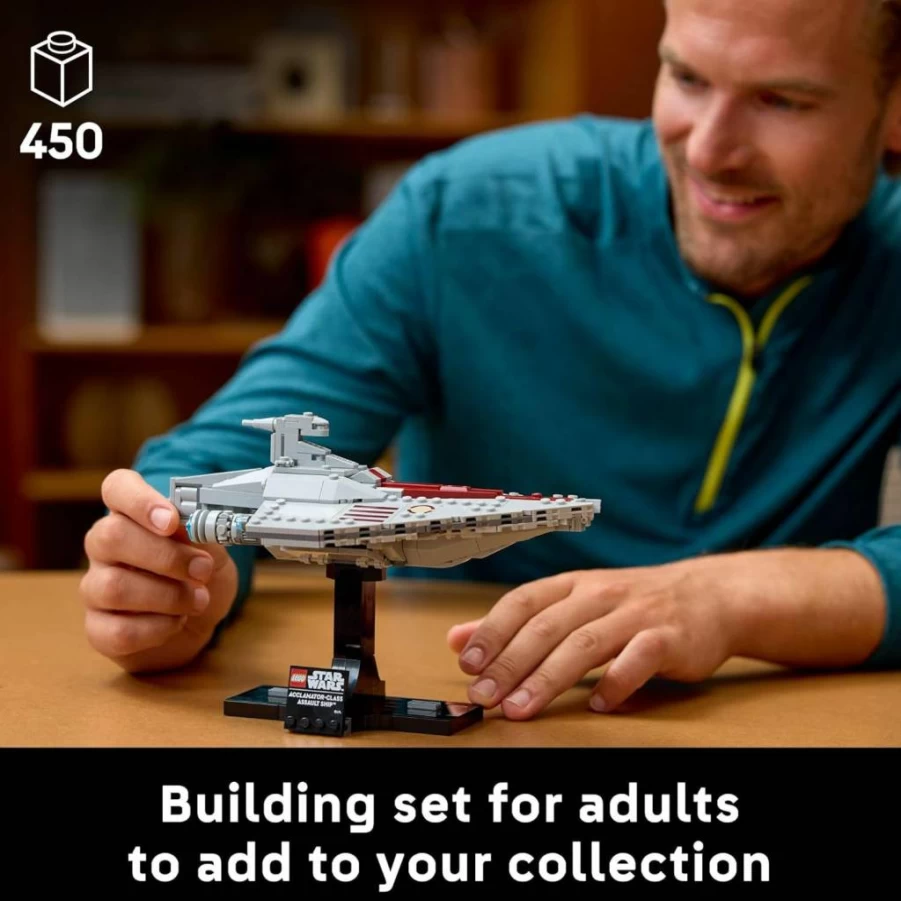 LEGO Star Wars Acclamator-Class Assault Ship 75404 Building Set for Adults – Iconic Clone Wars Model Kit with Display Stand | Star Wars Collectible