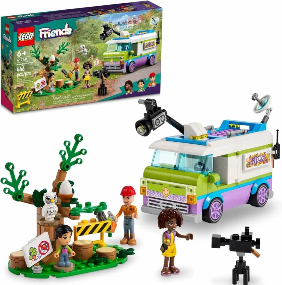 LEGO Friends Newsroom Van 41749 Building Kit for Kids Ages 6+, Creative Play Reporter Set with Mini Figures & Accessories, STEM Learning Toy for Boys & Girls, Ideal Birthday Gift for Role Play Lovers