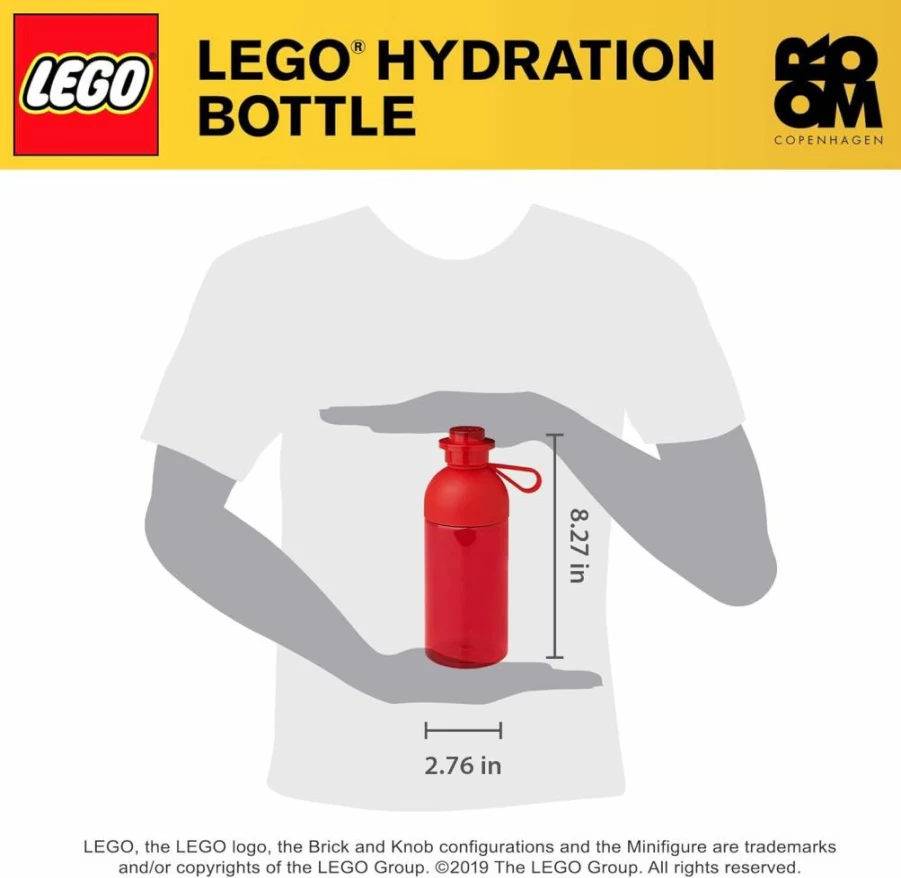 Room Copenhagen LEGO Inspired 17oz Water Bottle, Reusable Lavender Tritan Drinkware for Adults & Kids