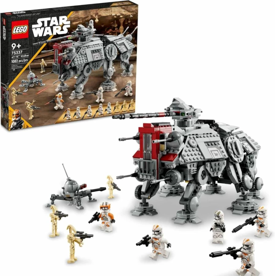 LEGO Star Wars AT-TE Walker 75337 Building Set with 3 Clone Troopers, Spider Droid & Battle Droid Figures, Revenge of The Sith Model Kit, Gift for Kids & Adult Fans