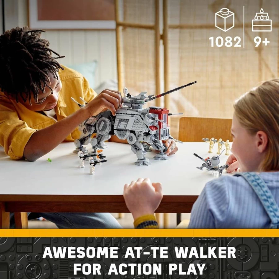 LEGO Star Wars AT-TE Walker 75337 Building Set with 3 Clone Troopers, Spider Droid & Battle Droid Figures, Revenge of The Sith Model Kit, Gift for Kids & Adult Fans