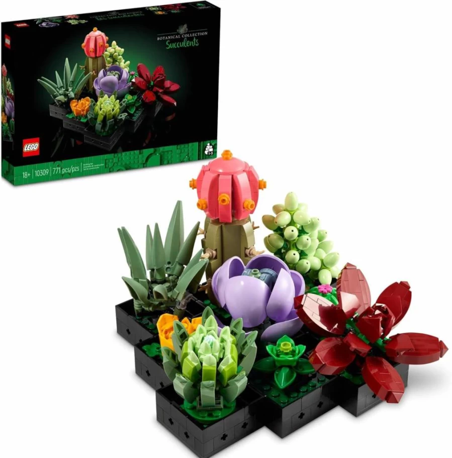 LEGO Botanicals Succulents Building Set 10309 - Artificial Plants for Home, Office, Desk Decor - Creative Gift for Adults Ages 18+ - Graduation Present Ideas