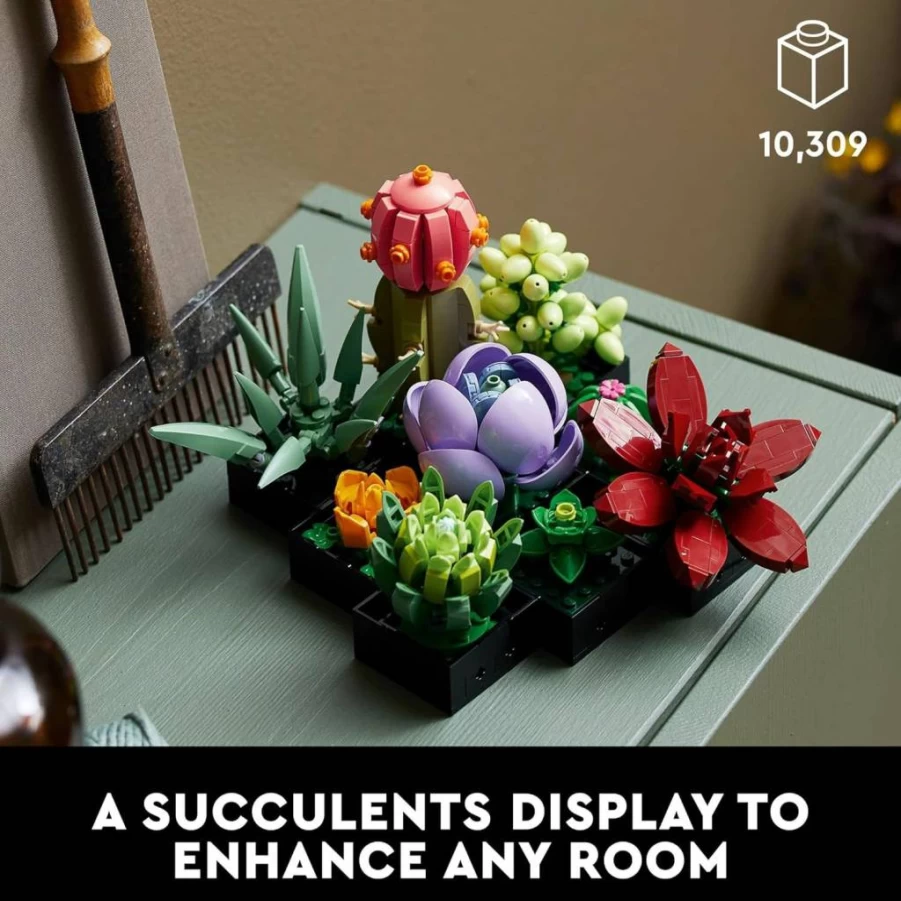 LEGO Botanicals Succulents Building Set 10309 - Artificial Plants for Home, Office, Desk Decor - Creative Gift for Adults Ages 18+ - Graduation Present Ideas