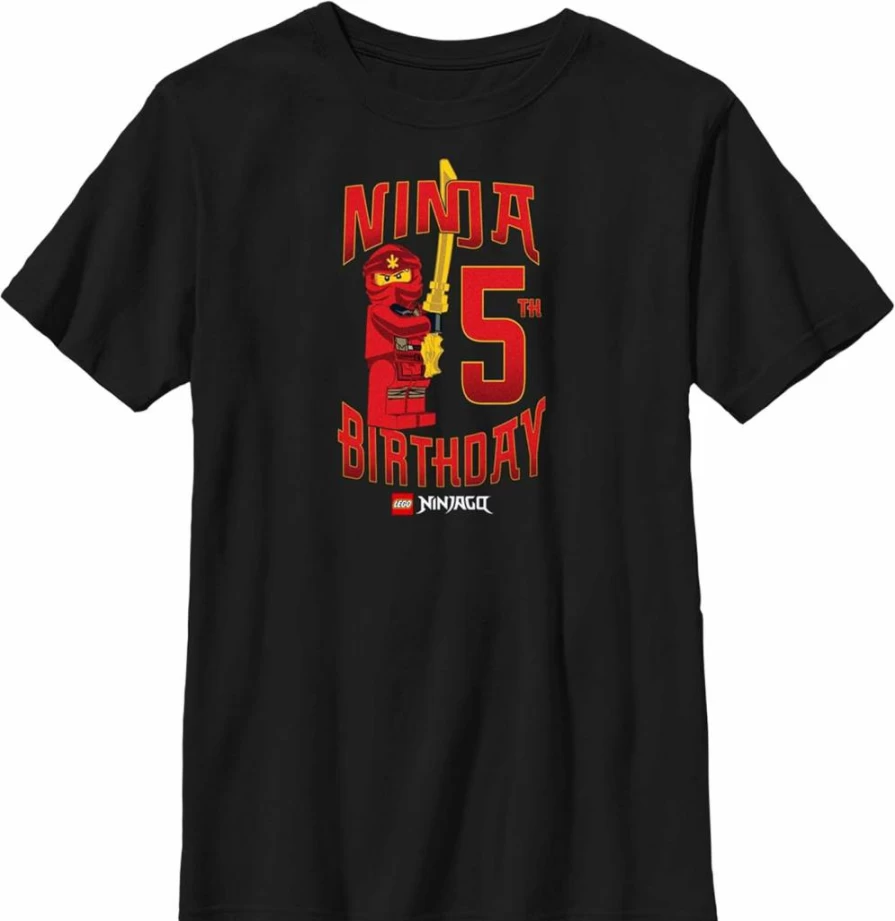 Fifth Sun Boys' Lego Ninjago Birthday T-Shirt - Short Sleeve Ninja Tee for Kids