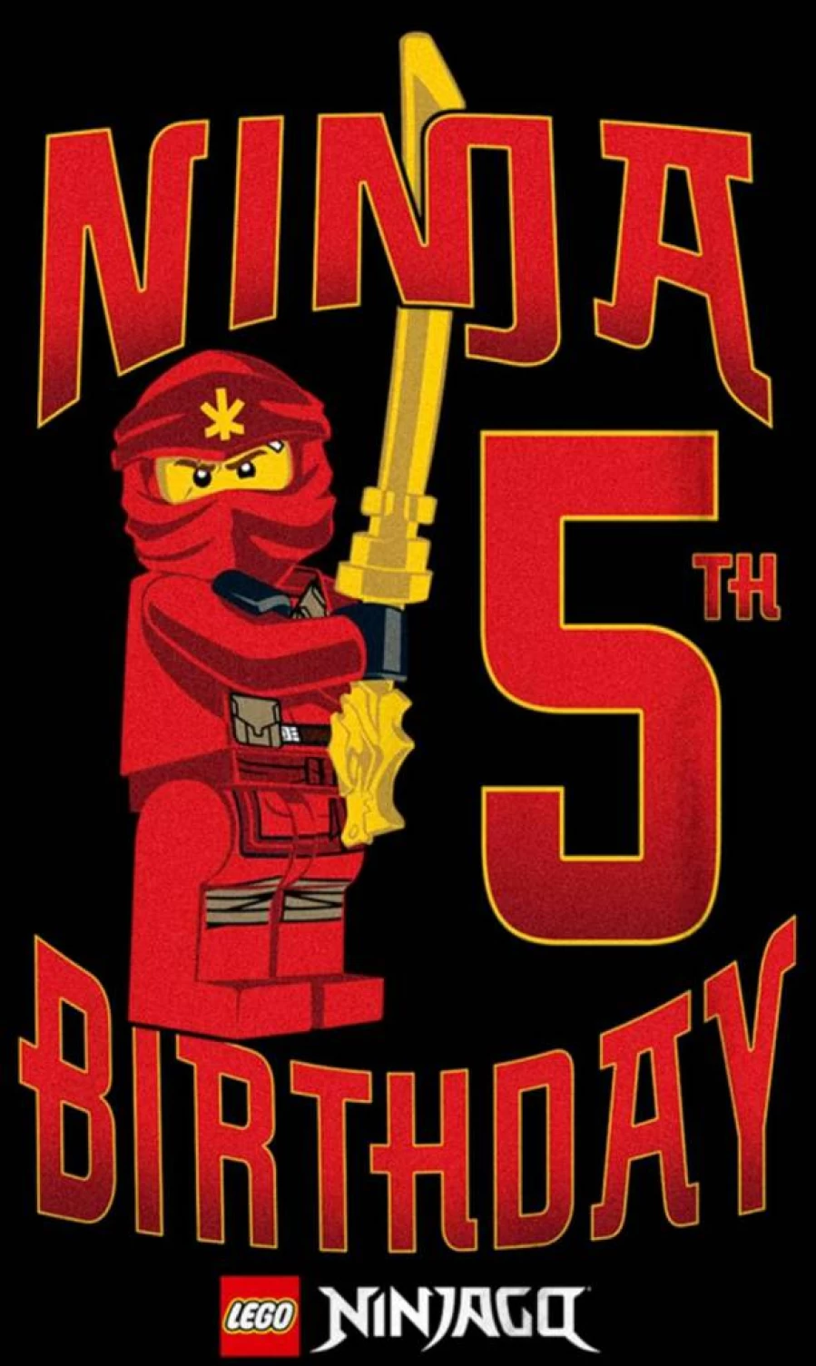 Fifth Sun Boys' Lego Ninjago Birthday T-Shirt - Short Sleeve Ninja Tee for Kids