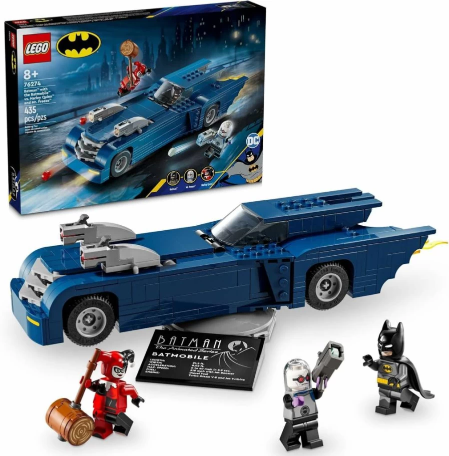 LEGO DC Batman Batmobile Building Set 76274 vs Harley Quinn & Mr. Freeze, TV Series Inspired Toy Car Gift for Kids Ages 8+