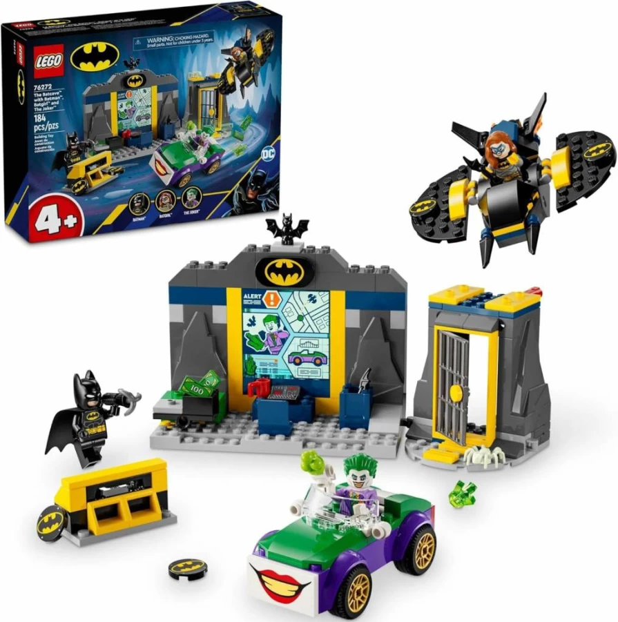 LEGO DC Batman The Batcave 76272 Building Set with Batman, Batgirl & Joker Action Figures, Superhero Toy for Kids Ages 4+, Creative Gift for Boys and Girls