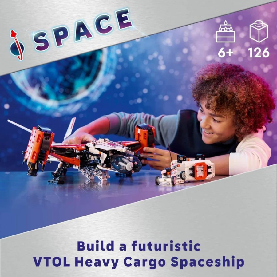 LEGO Technic 42181 VTOL Heavy Cargo Spaceship Building Set, STEM Toy for Kids Ages 10+, Creative Space Vehicle Playset for Imaginative Play, Cool Gift Idea for Boys & Girls