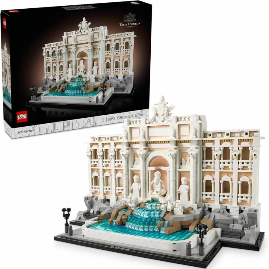 LEGO Architecture Trevi Fountain 21062: Collectible 3D Model Building Set for Adults, DIY Roman Landmark Display, Creative Gift for Weddings & Craft Lovers