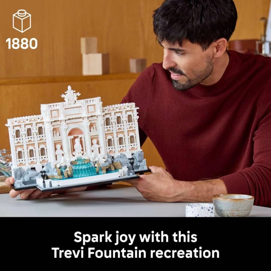LEGO Architecture Trevi Fountain 21062: Collectible 3D Model Building Set for Adults, DIY Roman Landmark Display, Creative Gift for Weddings & Craft Lovers