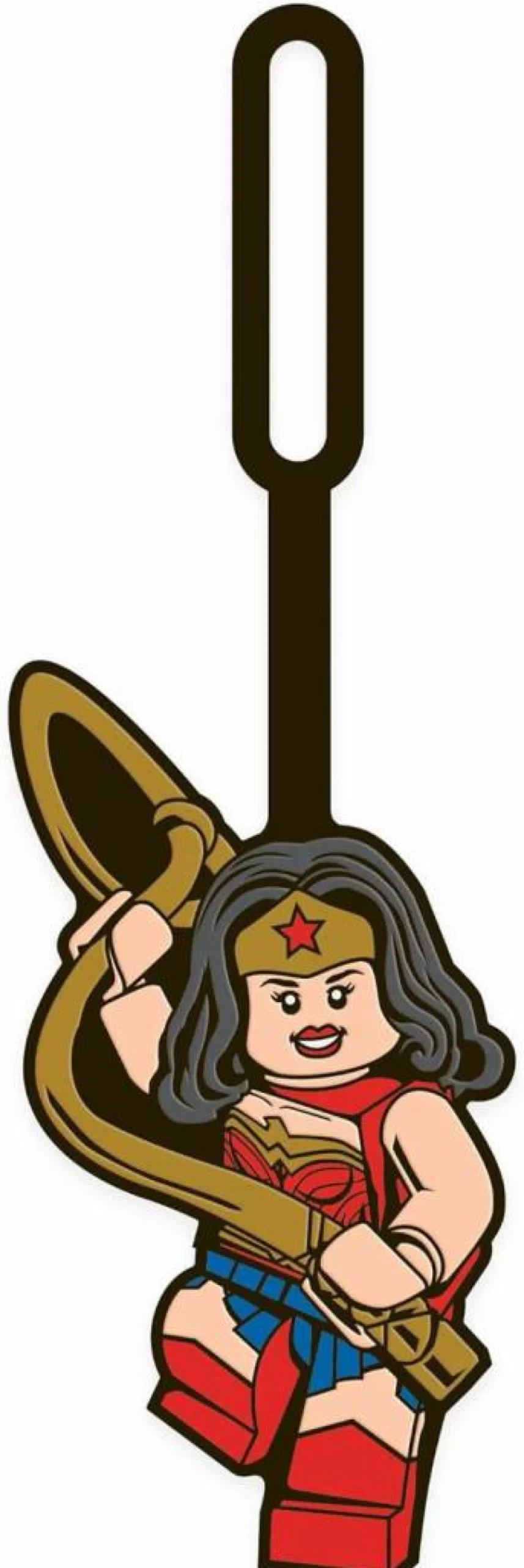 IQ Wonder Woman Silicone Luggage Tag - Writable ID Tag for Suitcase, Backpack, Travel Bag - 6.5 Inch DC Comics Inspired Accessory