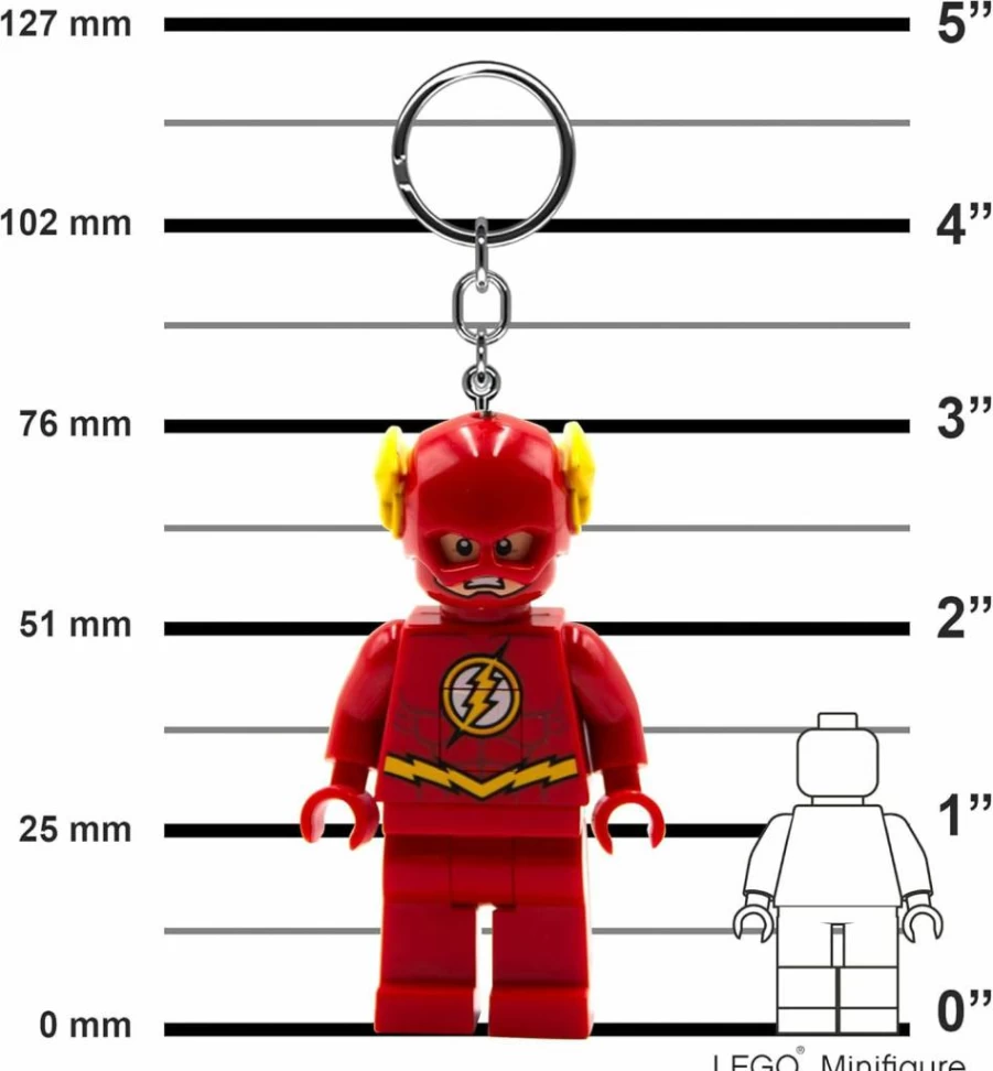 IQ Batman Superhero Keychain - 3 Inch Tall Collectible Figure with Light, Lego DC Style Gift