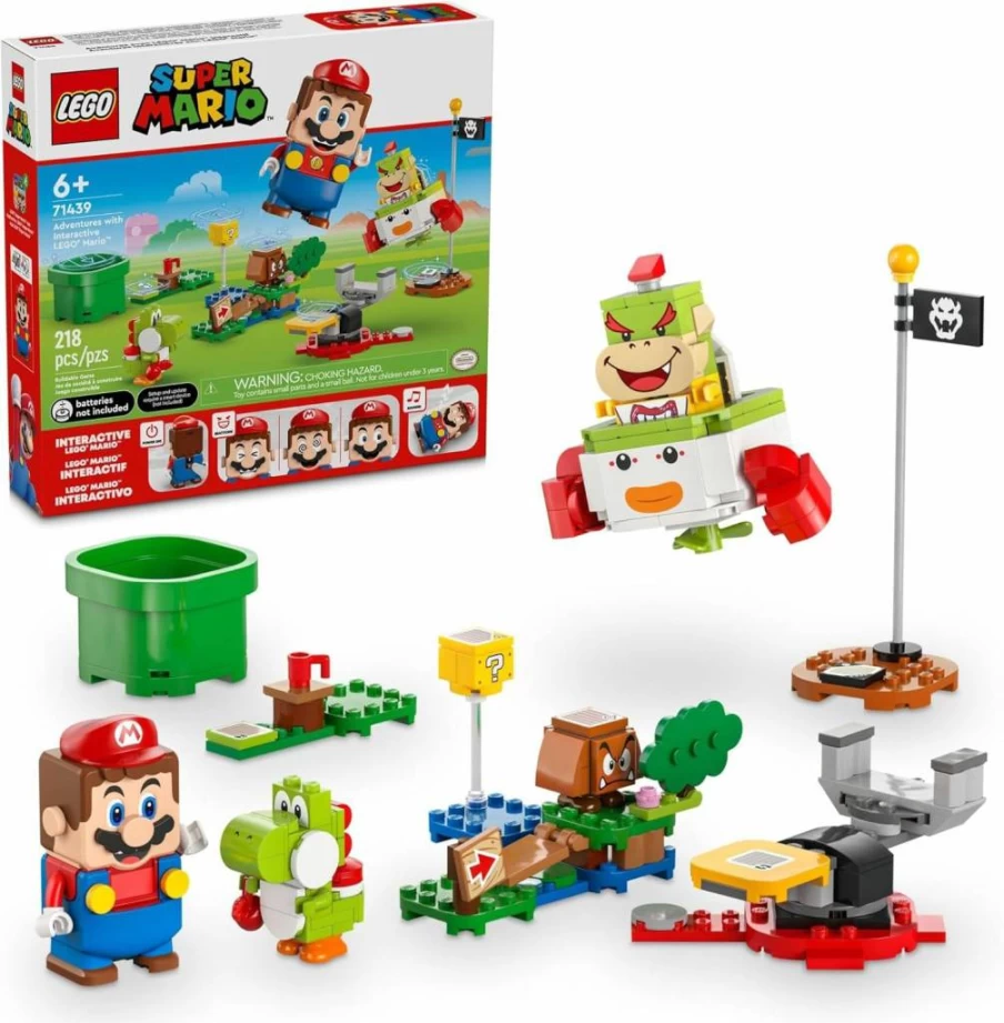 LEGO Super Mario 71439 Interactive Playset with Mario, Bowser Jr.'s Clown Car & Yoshi Toy, Nintendo Gift for Kids and Gamers Ages 6+
