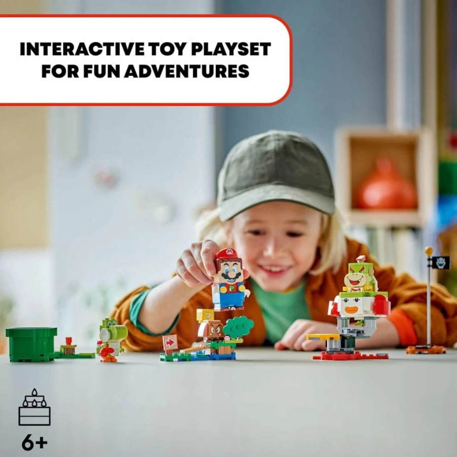 LEGO Super Mario 71439 Interactive Playset with Mario, Bowser Jr.'s Clown Car & Yoshi Toy, Nintendo Gift for Kids and Gamers Ages 6+