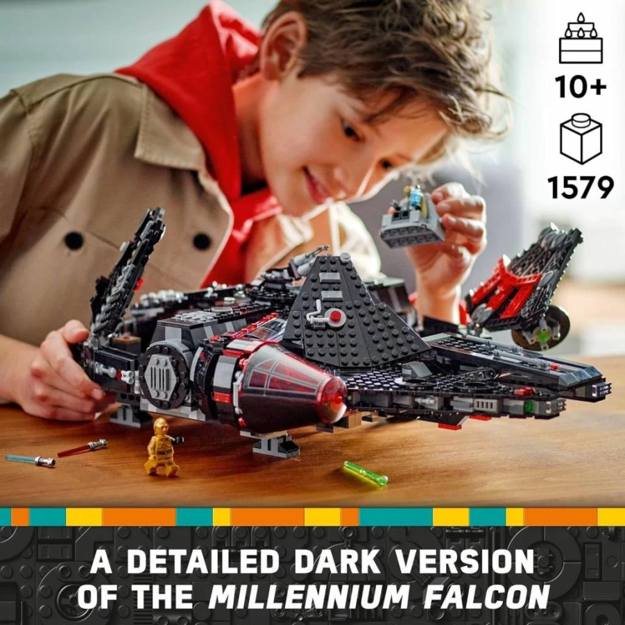 LEGO Star Wars The Dark Falcon 75389 Buildable Millennium Falcon Starship Set with 6 Minifigures, Collectible Building Kit for Kids & Fans, Creative Gift for Boys & Girls Ages 9+