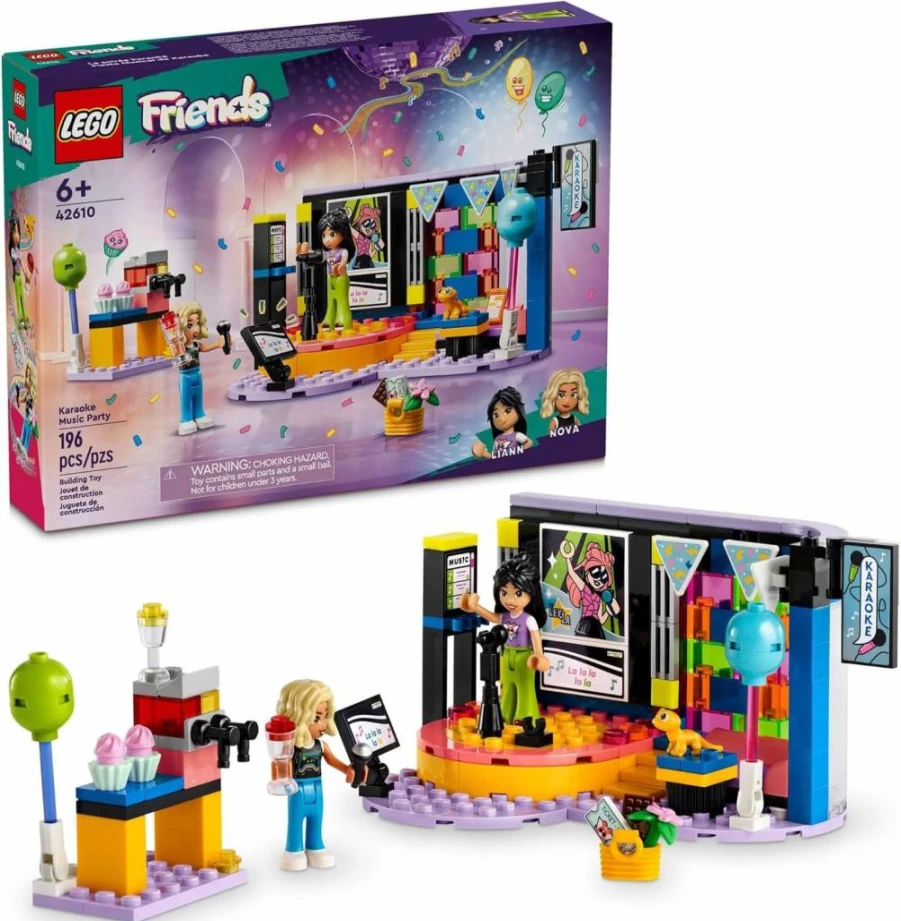 LEGO Friends Karaoke Music Party Set 42610 with Mini-Doll Figures Liann & Nova, Creative Singing Toy for Kids Ages 6+