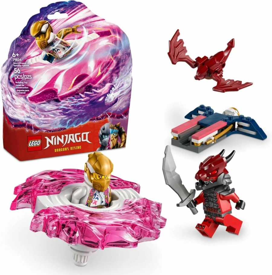 LEGO Ninjago 71824 Sora's Dragon Spinner Building Kit with 2 Minifigures, Spinjitzu Battle Toy for Kids Ages 6+, Birthday Gift for Boys and Girls