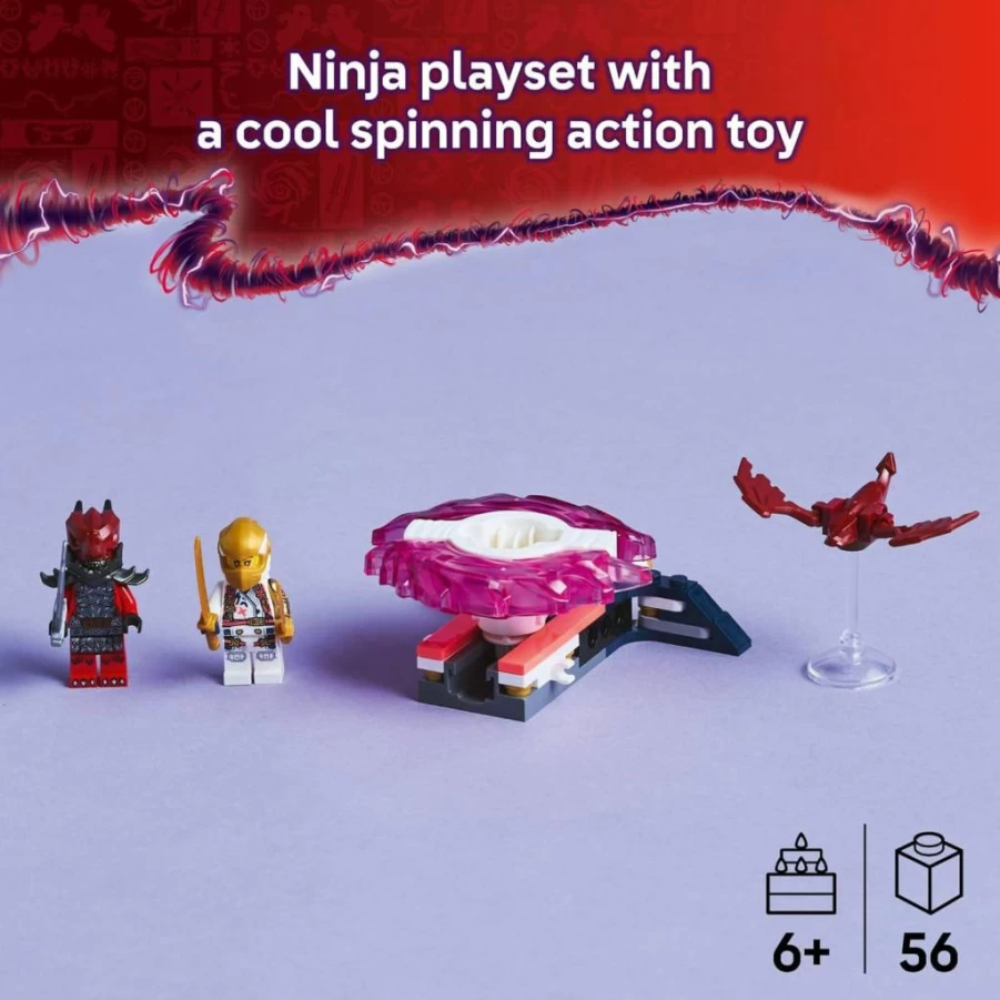 LEGO Ninjago 71824 Sora's Dragon Spinner Building Kit with 2 Minifigures, Spinjitzu Battle Toy for Kids Ages 6+, Birthday Gift for Boys and Girls