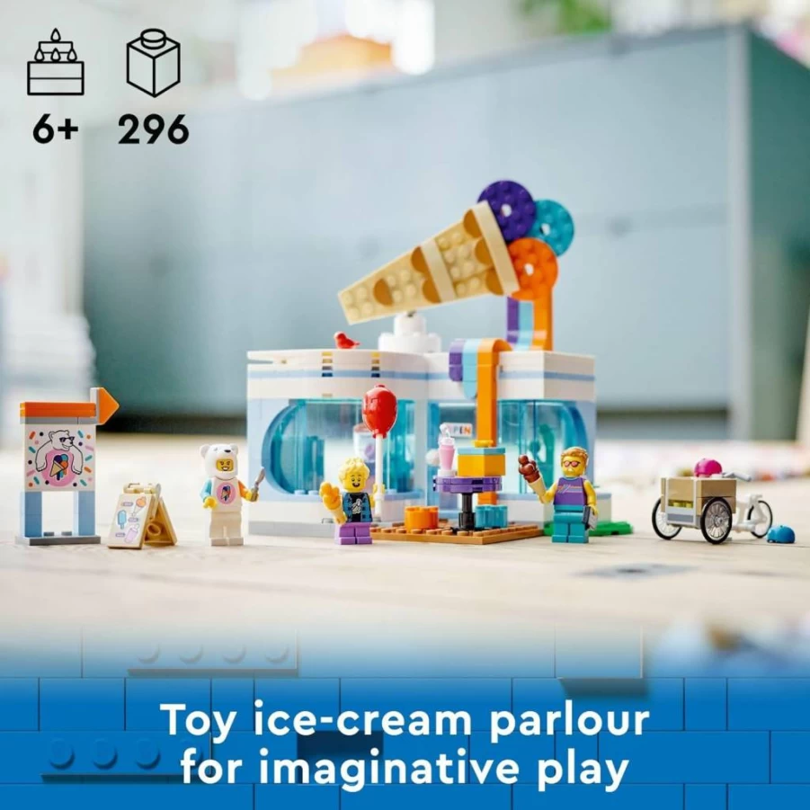 LEGO City Ice Cream Shop 60363 Building Set with Cargo Bike, 3 Minifigures & Accessories – Creative Play Toy for Kids, Best Birthday Gift Idea