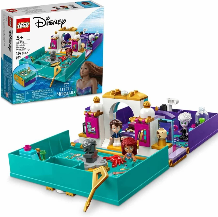 LEGO Disney The Little Mermaid Ariel Prince Eric Ursula Micro-Doll Story Book Playset 43213 | Disney Princess Building Toy Kit | Creative Gift for Kids Ages 5+