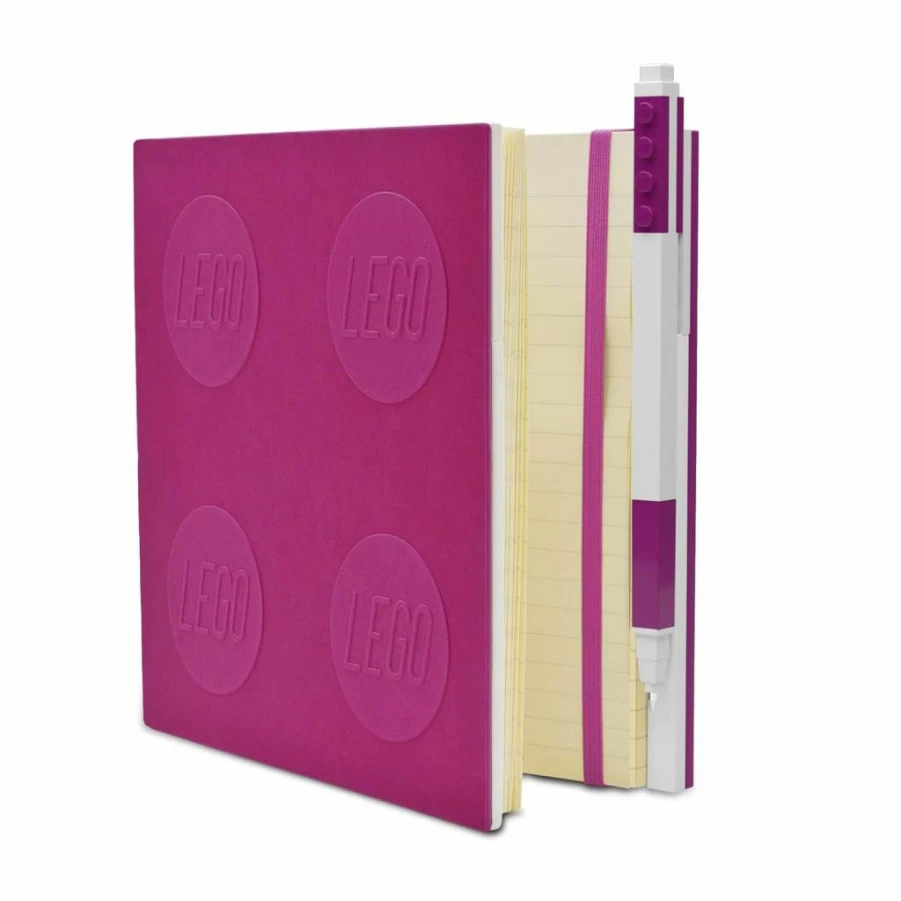 Amazon IQ Lego-Compatible Locking Notebook with Gel Pen - 6x6 Inch Lined Violet Square Journal for Kids & Students