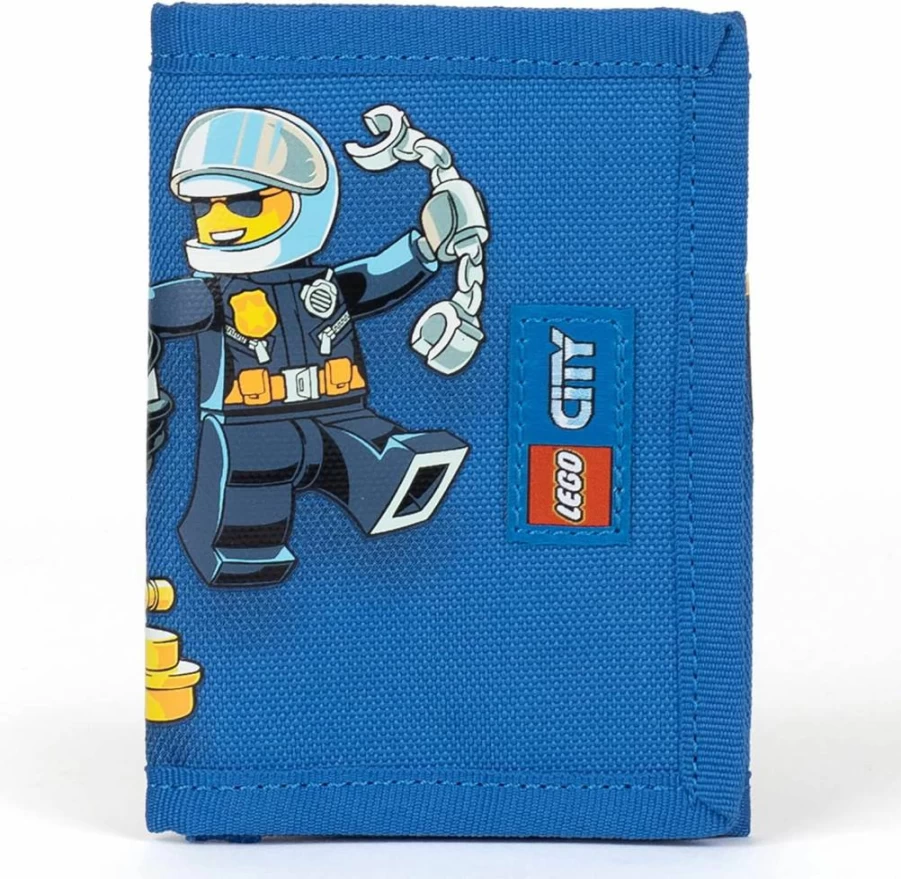 LEGO Shark Guy Trifold Wallet for Kids - Boys & Girls Wallet with Clear ID Window, Card Pockets, Cash Holder & Secure Hook Loop Closure