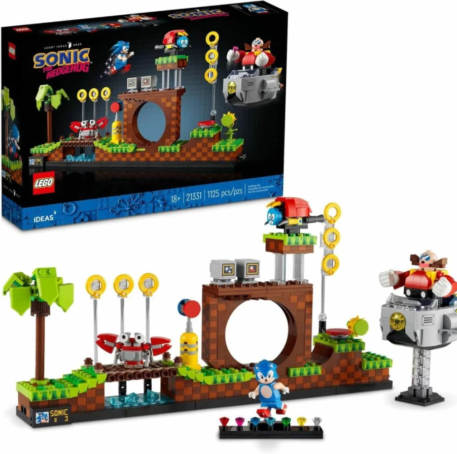 LEGO Ideas Sonic The Hedgehog Green Hill Zone 21331 Building Set for Adults with Dr. Eggman & Eggmobile, 90s Nostalgic Collectible Gift for Fans
