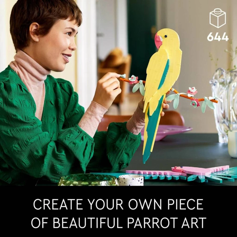 LEGO Art The Fauna Collection: Macaw Parrots Building Kit for Adults, Creative Wall Art Decor for Living Room & Home Office, Set 31211