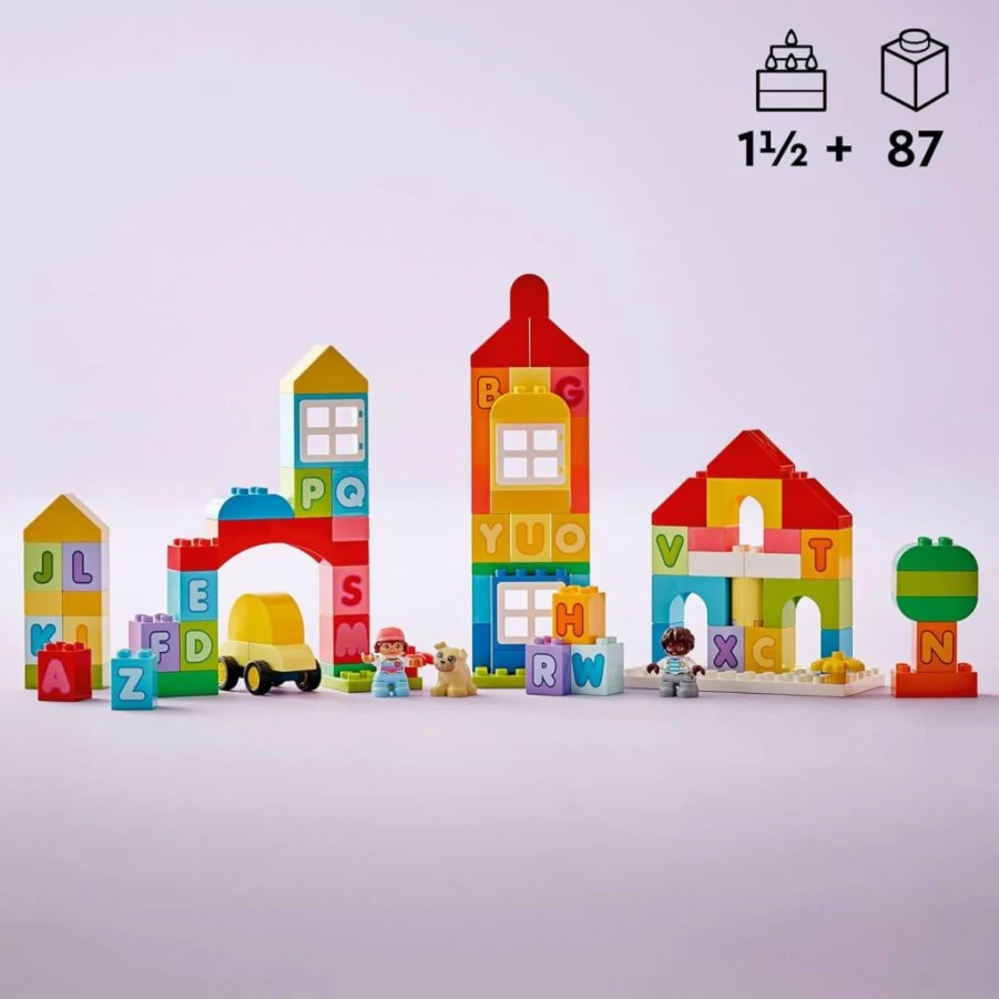 LEGO DUPLO Classic Alphabet Town 10935, ABC Learning Toy for Toddlers Ages 1.5-5, Large Building Blocks for Colors, Letters & Shapes, Early Educational Preschool Activity