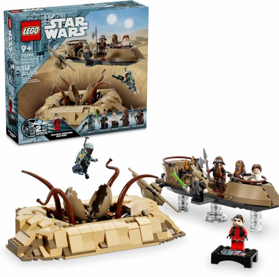 LEGO Star Wars 75396 Desert Skiff & Sarlacc Pit Building Set with Nien Nunb Minifigure, 25th Anniversary Collectible Toy for Kids Ages 9+, Star Wars Gift for Fans