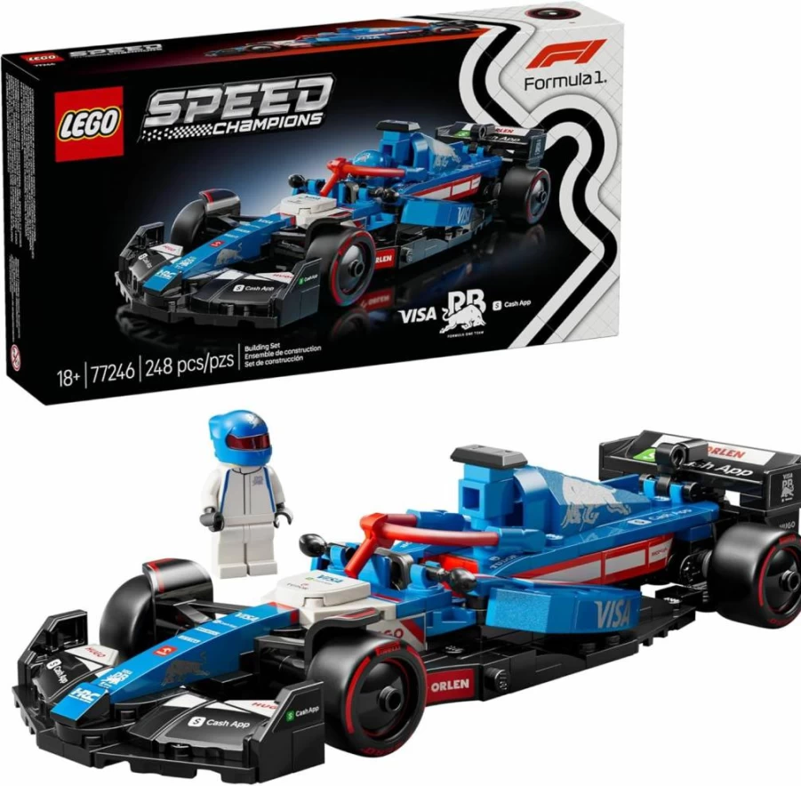 LEGO Speed Champions Visa Cash App RB VCARB 01 F1 Race Car Building Set 77246 for Adults - Realistic Formula 1 Model Kit, DIY Display Craft, Perfect Gift for F1 Fans Ages 18+