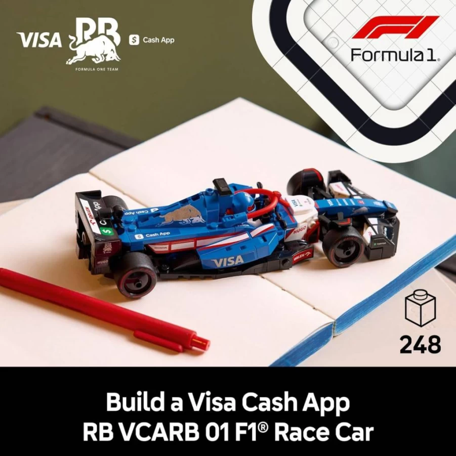 LEGO Speed Champions Visa Cash App RB VCARB 01 F1 Race Car Building Set 77246 for Adults - Realistic Formula 1 Model Kit, DIY Display Craft, Perfect Gift for F1 Fans Ages 18+