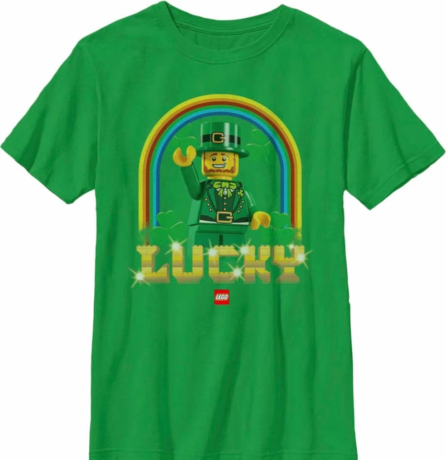 Fifth Sun Boys' Lego Themed Raining Luck Short Sleeve T-Shirt for Kids