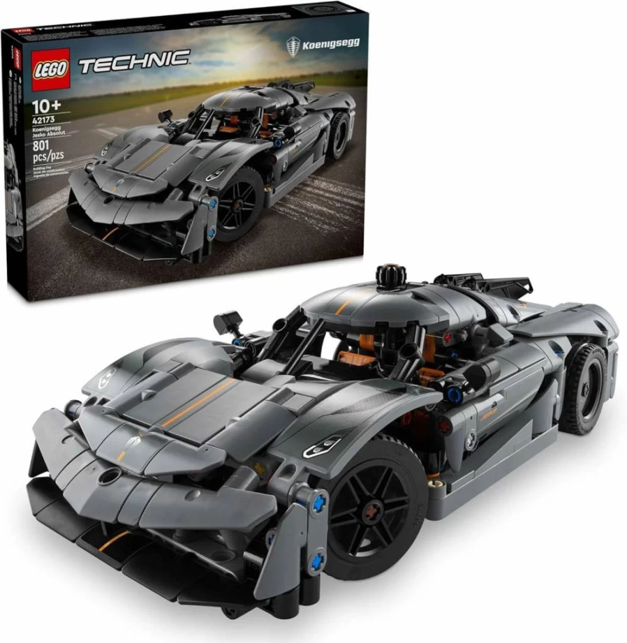LEGO Technic 42173 Koenigsegg Jesko Absolut Hypercar Building Set, 1:8 Scale Model Kit for Adults & Kids, Collector's Toy Car with Authentic Grey Design, STEM Gift for Motor Enthusiasts