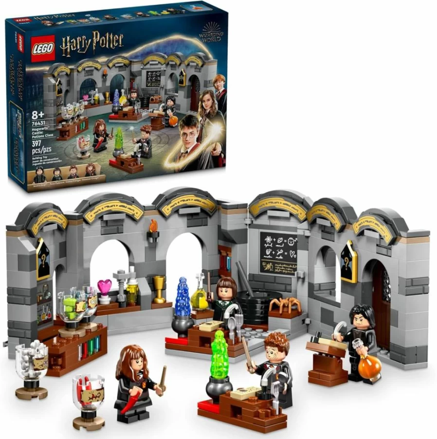 LEGO Harry Potter 76431 Hogwarts Castle Potions Class Building Kit with 4 Minifigures, Creative Toy Gift for Kids Ages 8 and Up