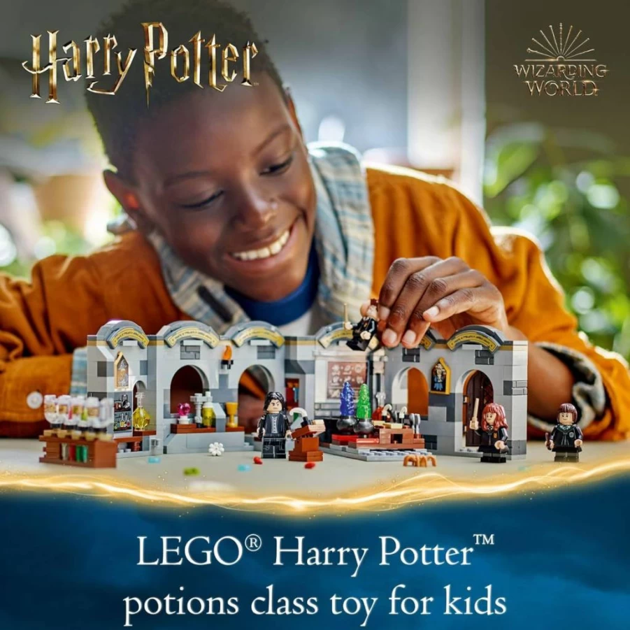 LEGO Harry Potter 76431 Hogwarts Castle Potions Class Building Kit with 4 Minifigures, Creative Toy Gift for Kids Ages 8 and Up