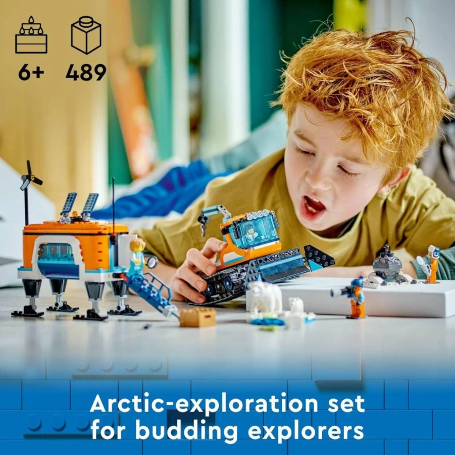 LEGO City Arctic Explorer Truck & Mobile Lab 60378 Building Kit with Tracked Vehicle, Snow Lab, 4 Minifigures & Polar Bears for Kids Ages 6+