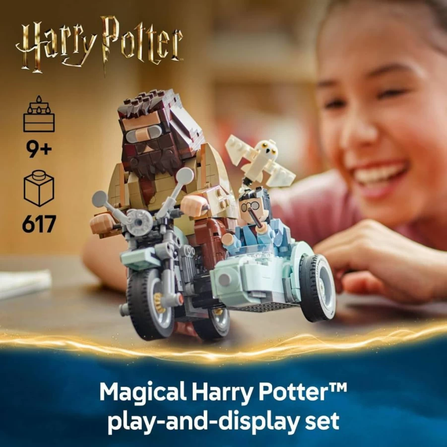 LEGO Harry Potter Hagrid & Harry’s Motorcycle Ride 76443 Building Set for Kids Ages 9+, Creative Toy for Boys and Girls, Perfect Birthday Gift for Harry Potter Fans