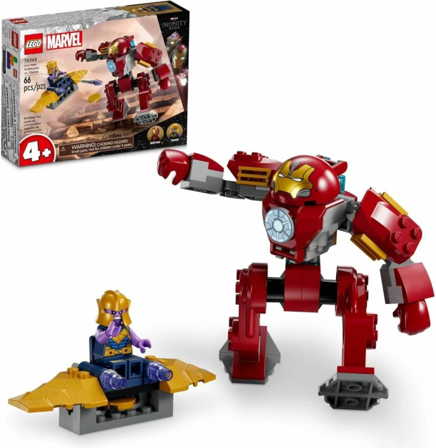 LEGO Marvel Hulkbuster vs. Thanos 76263 Building Kit with Iron Man & Thanos Minifigures, Hulkbuster Mech Toy for Kids Ages 4+, Super Hero Battle Playset
